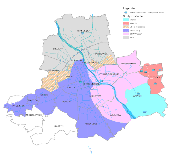 Mapa sieci wodociągowej